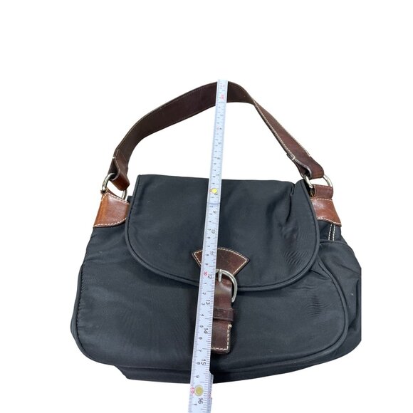 Dooney Bourke womans Black Brown Canvas Leather Handbag SKU 8761 - Picture 6 of 16